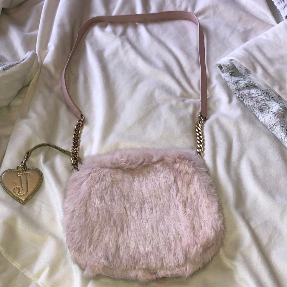Furry Pink over the shoulder Juicy Couture bag
